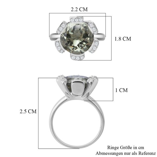 Prasiolith und Zirkon-Ring - 6,04 ct. image number 5