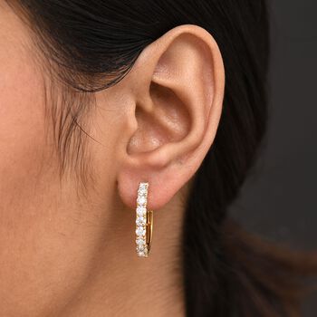 D'Joy Moissanit Ohrringe, 925 Silber 750 Gelbgold Vermeil - 1,85 ct.