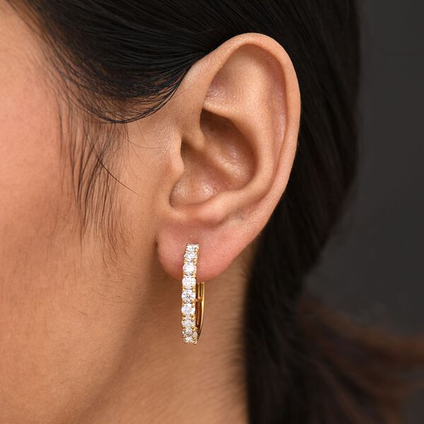 D'Joy Moissanit Ohrringe, 925 Silber 750 Gelbgold Vermeil - 1,85 ct. image number 3