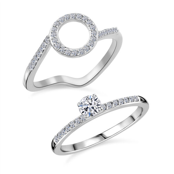 LUXURIANT SGL zertifizierte SI-GH Labor Diamant Ringe, 925 Silber rhodiniert - 0,50 ct. image number 4