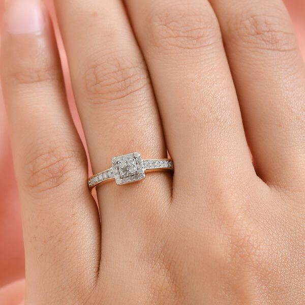 Diamant Ring 925 Silber Gelbgold Vermeil image number 3