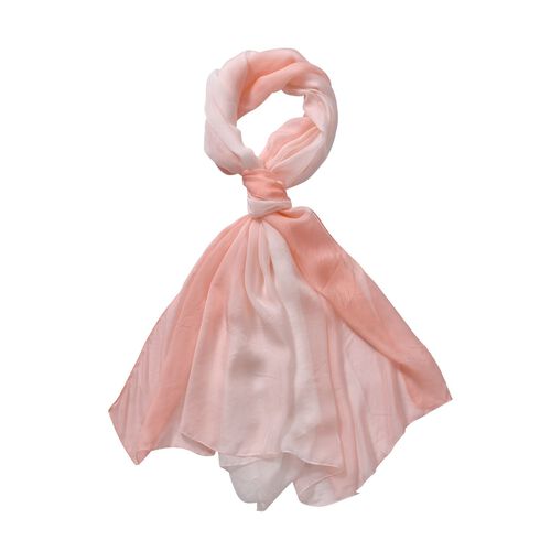 LA MAREY ombre chiffon 100% silk scarfMaterial:100% silk Size:110cm*180cmWeight : 50gColor: Pink