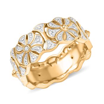 Wei&szlig;er Diamant Ring 925 Silber, vergoldet (Gr&ouml;&szlig;e 19.00)