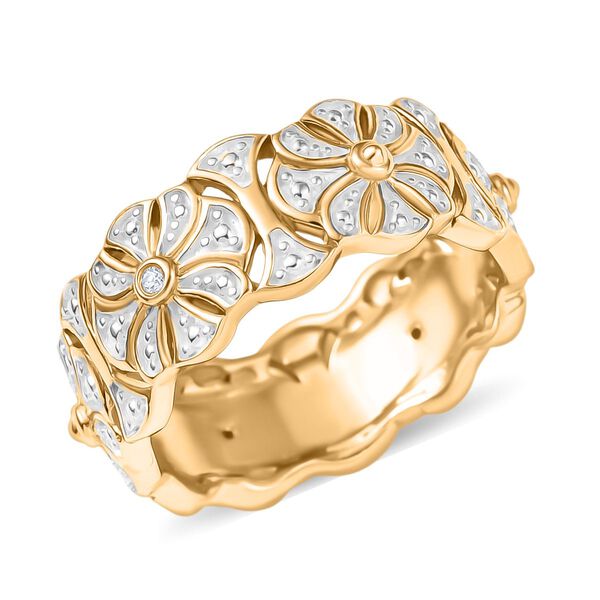 Wei&szlig;er Diamant Ring 925 Silber, vergoldet (Gr&ouml;&szlig;e 20.00) image number 4