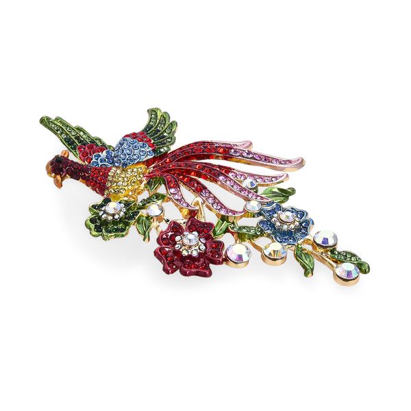 Mehrfarbiger Kristall Brosche  Gelb image number 3