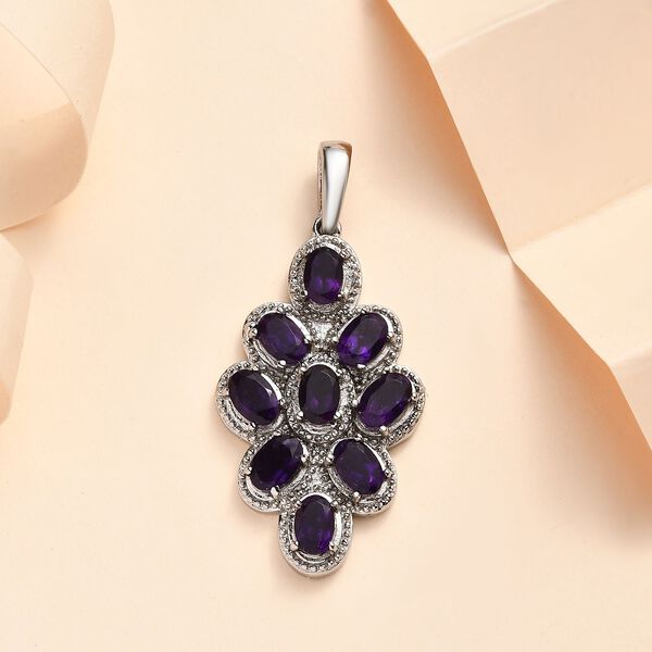 Afrikanischer Amethyst Anh&auml;nger  Edelstahl ca. 3.89 ct image number 2