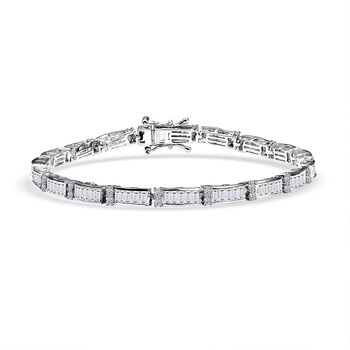 LUXURIANT DIAMOND - Lab Grown Diamant SI-GH Armband ca. 18.5 cm 925 Silber Rhodiniert (10-15 Werktage Lieferzeit) ca. 4.00 ct