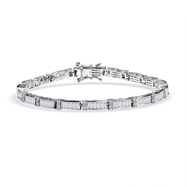 LUXURIANT DIAMOND - Lab Grown Diamant SI-GH Armband ca. 18.5 cm 925 Silber Rhodiniert (10-15 Werktage Lieferzeit) ca. 4.00 ct