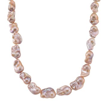 D'Joy AAAA mehrfarbige Barockperle Halskette, 50cm