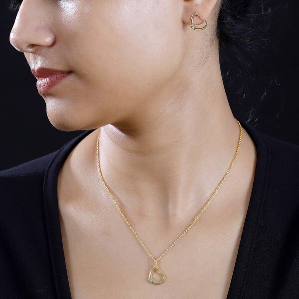 2er-Set- Herz Diamant Schmuckset image number 3