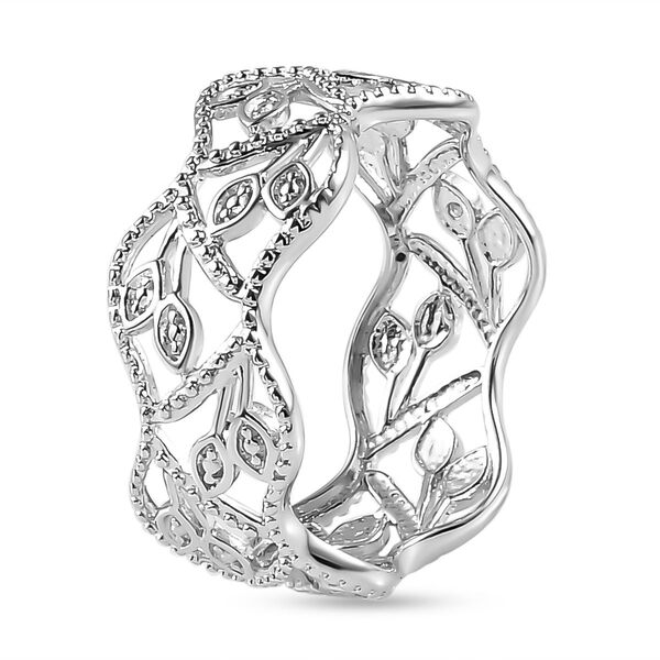 ALLORO Ring mit Diamantakzenten, 925 Silber platiniert image number 6