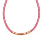 Rosa Kristall Halskette ca. 48 cm Messing