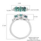 Sambischer Smaragd und Diamant 3 Stein Ring 925 Silber Platin-Überzug image number 6