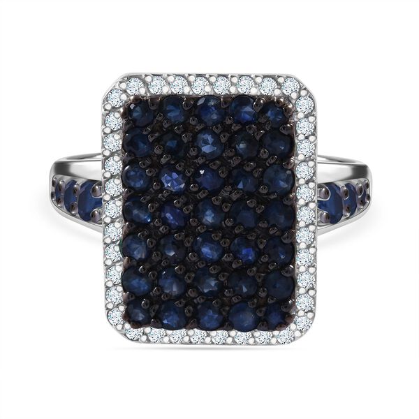 AA blauer Saphir und Zirkon-Ring - 2,30 ct.