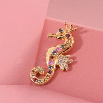 D'Joy AA Mehrfarbig Saphir Anh&auml;nger 925 Silber 750 Gelbgold Vermeil ca. 0,47 ct.