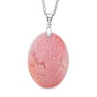 D'Joy Natürlicher Rosa Königsmuschel Perle Schmuckset ca. 50 cm 925 Silber rhodiniert ca. 25.00 ct