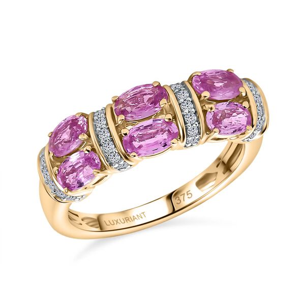 LUXURIANT DIAMOND- AAA Rosa Saphir und Labor Diamant Ring in 375 Gold - 1,85 ct. image number 4