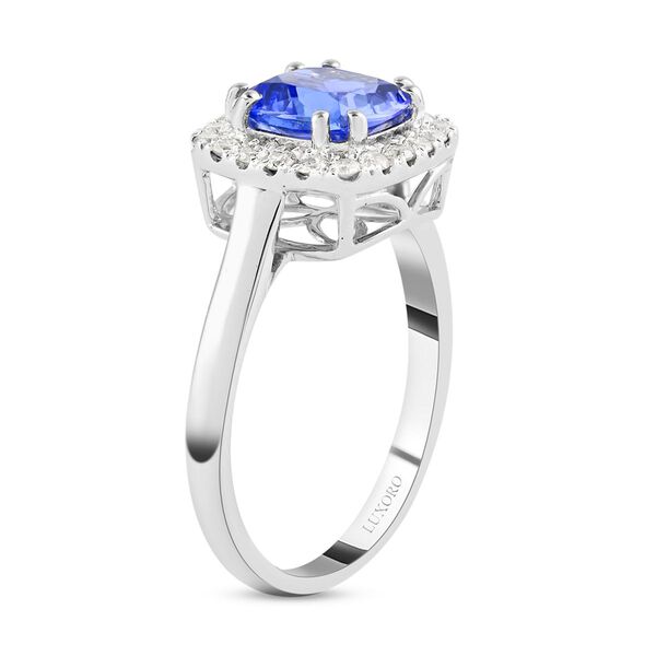 LUXORO zertifiziert und geprüft AAA Tansanit und GH Diamant Ring in 585 Weißgold - 2,20 ct. image number 4