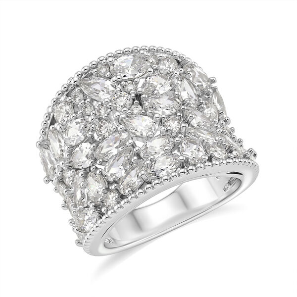 Wei&szlig;er Zirkonia Ring Nickelfreies Messing (Gr&ouml;&szlig;e 17.00) image number 3