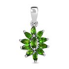 Natürlicher Chromdiopsid Anhänger 925 Silber rhodiniert ca. 1.13 ct