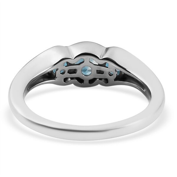 London Blau Topas Ring 925 Silber platiniert  ca. 0,88 ct image number 6