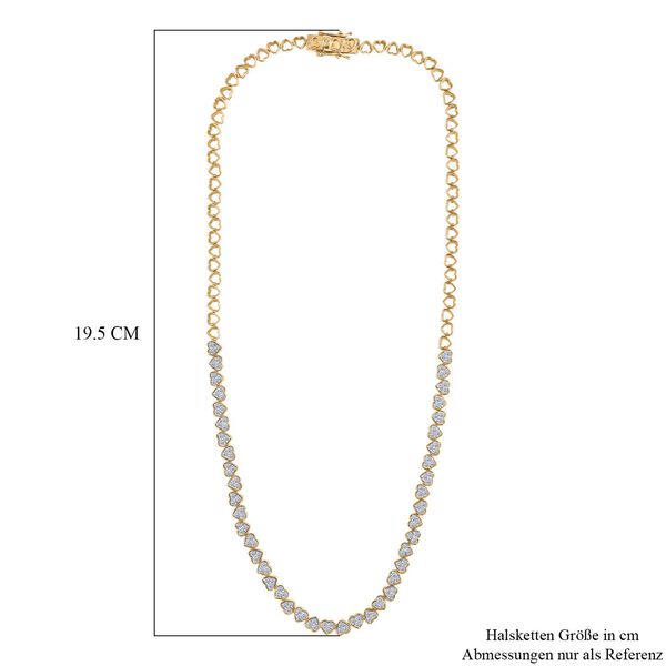LUXURIANT SGL zertifizierte SI-GH Labor Diamant 45cm Halskette, 925 Silber 750 Gelbgold Vermeil - 3 ct. image number 5