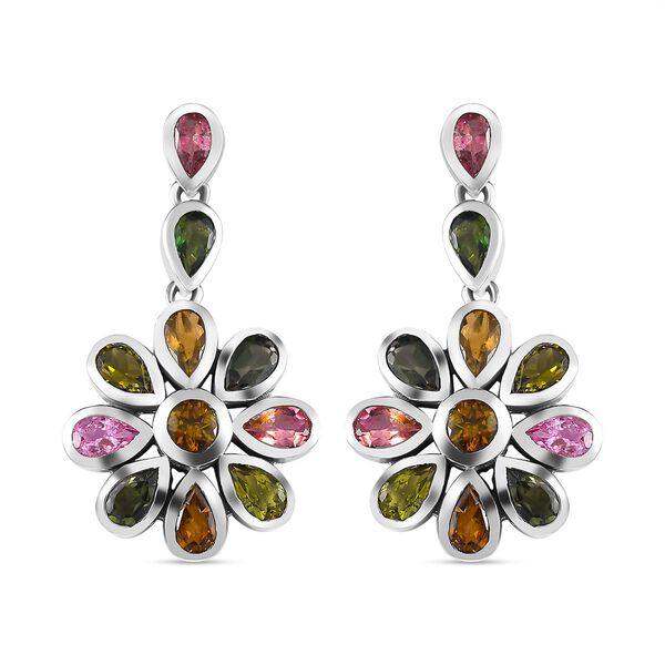 Floral Bouquet mehrfarbige Turmalin-Ohrringe - 6,15 ct.