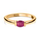 Afrikanischer Rubin, (Fissure gefüllt) Ring, 925 Silber vergoldet (Größe 19.00) ca. 0.65 ct