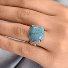 Blaues Türkis Ring, Edelstahl (Größe 18.00) ca. 13.98 ct image number 2