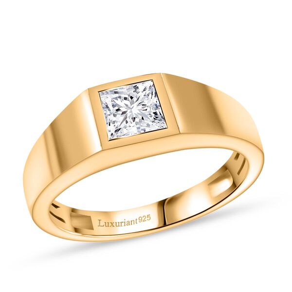 LUXURIANT DIAMOND - Lab Grown Diamant VS-EF SGL zertifiziert Ring 925 Silber 750 Gelbgold Vermeil (Größe 18.00) ca. 1,00 ct image number 3