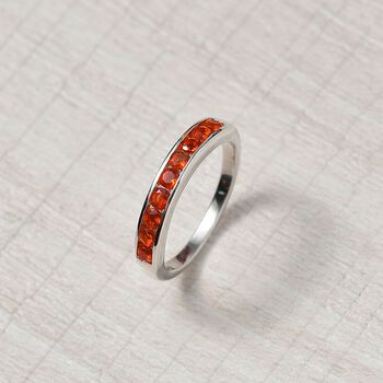 D'Joy AAA Blaze Feueropal Ring, 925 Silber platiniert - 0,44 ct.