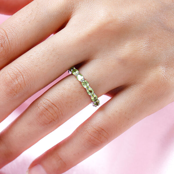 Natürlicher Peridot-Ring, 925 Silber platiniert  ca. 3,10 ct image number 3