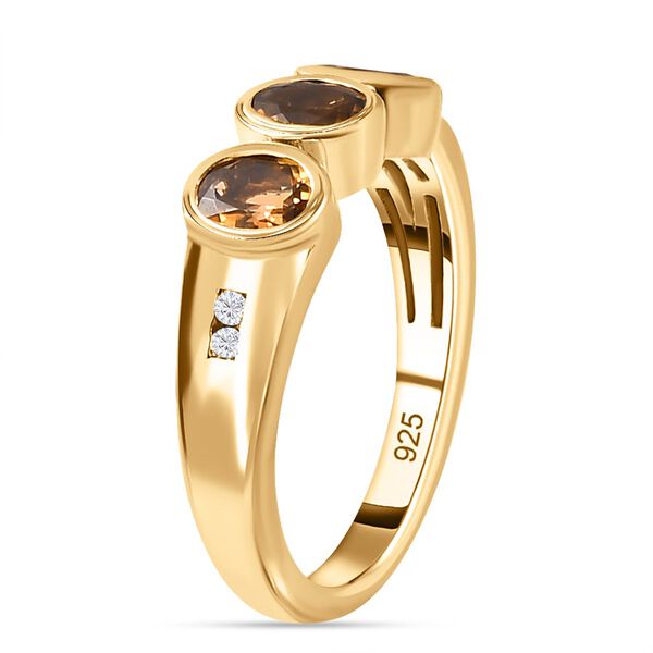 Natürlicher, goldener Tansanit und Zirkon-Ring - 1,12 ct. image number 5