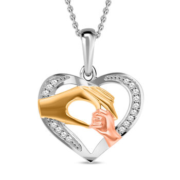 Herz-Anh&auml;nger mit Kette in Dreifach-Ton, 45 cm