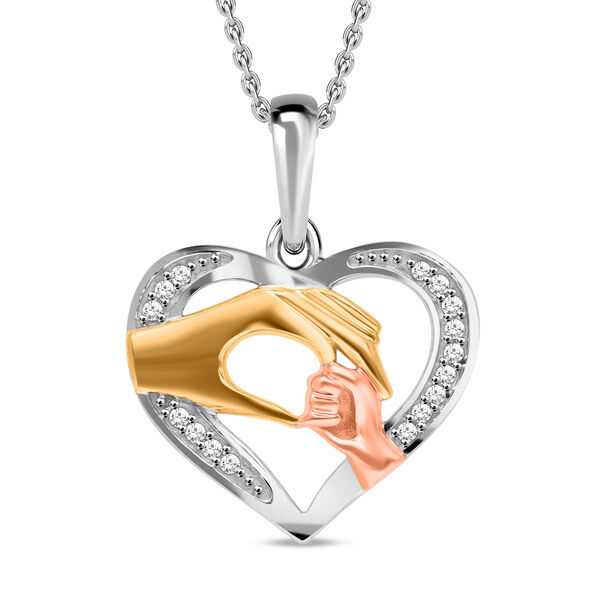 Herz-Anh&auml;nger mit Kette in Dreifach-Ton, 45 cm