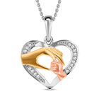 Weißer Diamant P3 Schmuckset 925 Silber Tricolor ca. 0,05 ct.