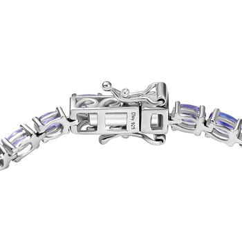 D joy Tansanit, Wei&szlig;er Diamant Armband ca. 19 cm 925 Silber rhodiniert ca. 8,00 ct.