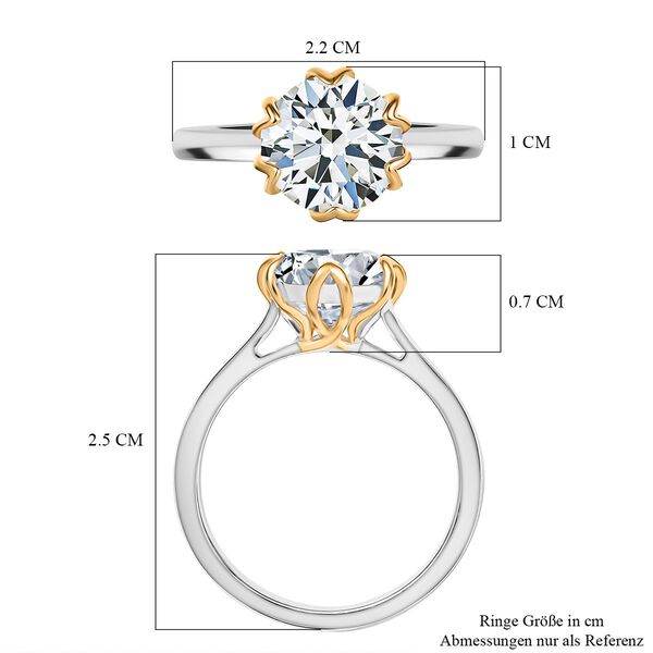 Zweifarbiger Moissanit Ring - 2,14 ct. image number 6