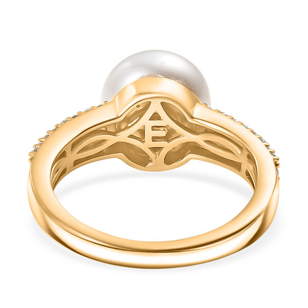 EverTrue S&uuml;&szlig;wasser Perle und wei&szlig;er Zirkon Ring image number 5