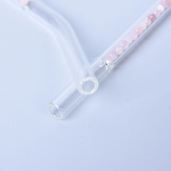 Glas Edelstein Trinkhalme, Rosenquarz image number 2