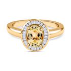 Triphan, weißer Diamant Ring, 925 Silber Gelbgold Vermeil (Größe 20.00) ca. 1.76 ct