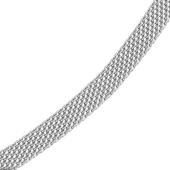 Garibaldi Halskette, ca. 50 cm + 5 cm Extender, Edelstahl ca. 6,50g, silberfarben