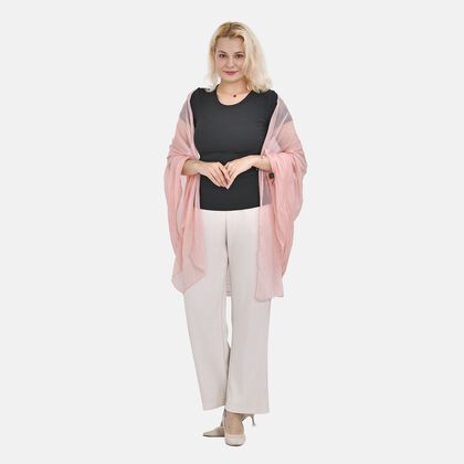 LA MAREY - 100% Maulbeeren-Seidenschal, Chiffon, 60x170 cm, Rosa