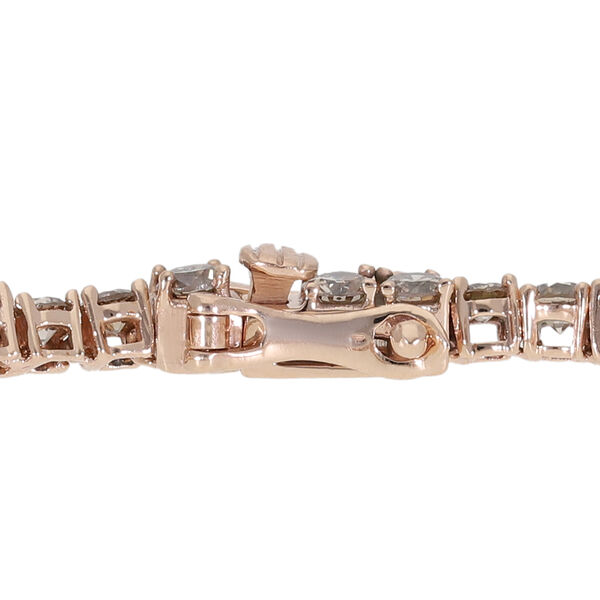 Nat&uuml;rlicher Champagner Diamant zertifiziert I2-I3 Armband 19 cm 375 Ros&eacute;gold ca. 5,00 ct image number 4