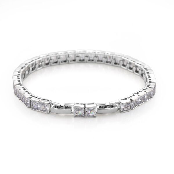 Weißer Zirkonia Armband ca. 18 cm mit 2.5 cm extender, silberfarben image number 3