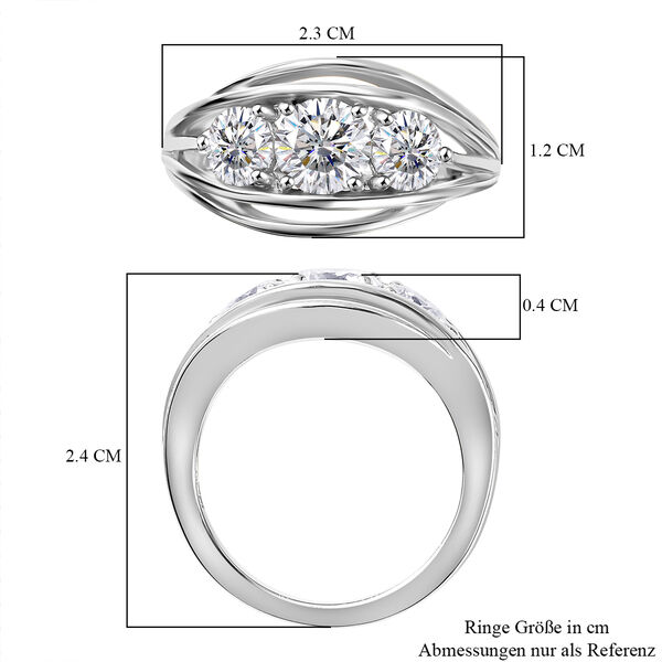Moissanit Ring, 925 Silber rhodiniert - 1,64 ct. image number 7