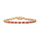 Empress Flame - D joy Lab Created Padparadscha-Saphir , Moissanit Armband ca. 20 cm 925 Silber 750 Gelbgold Vermeil ca. 16.43 ct