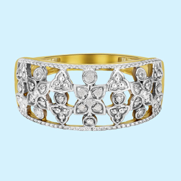 Diamant-Ring, 925 Silber vergoldet  ca. 0,05 ct image number 2