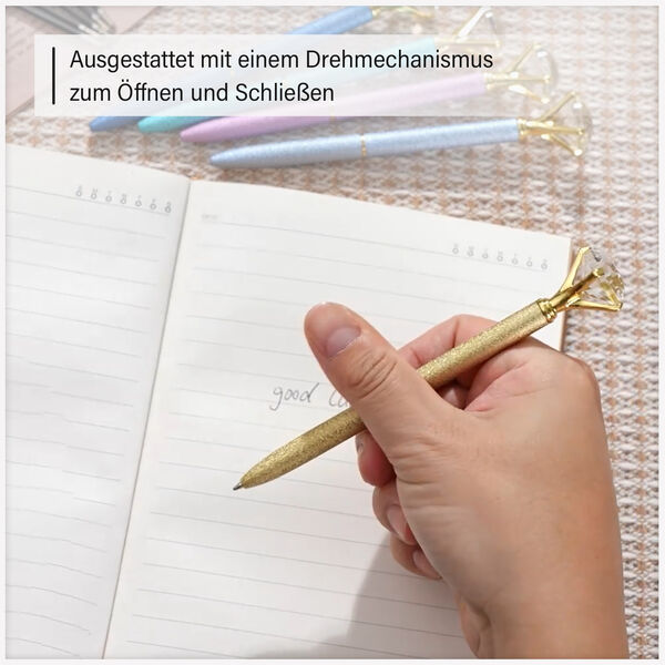 5er-Set Kristall Kugelschreiber, Mehrfarbig image number 5