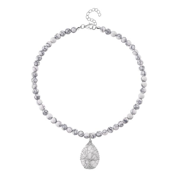 Weißer Howlit Halskette ca. 45 cm+ 5 cm extender, ca. 230.00 ct image number 4